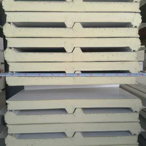 Paneles de techo impermeabilizantes de 100mm, paneles sándwich de PU, tableros aislantes de techo de espuma de poliuretano PIR