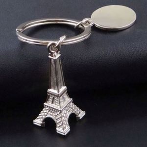 Wholesale French Eiffel Tower <b>Keychain</b> Blank Keyring Fashion Oem 3D Key Ring Maker Metal Silver Souvenir Custom logo Key Chains - Product Image 4