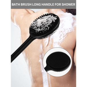 Brosse de bain transfrontalière pour le dos, brosse de massage à long manche, poils doux, outil de massage du dos, accessoire de bain - Product Image 3
