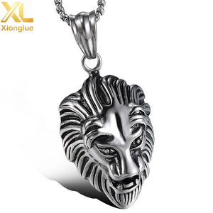 Collar con Colgante de Cabeza de León para Hombre, Joyería de Acero Inoxidable Chapada en Oro, Plata y Negro Pulido, Personalizada al por Mayor - Product Image 1