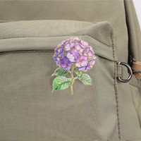 Lot de broches en émail souple motif floral d'hortensia assorti, multicolores, en alliage de zinc, pour la décoration de vêtements, sacs à dos et revers