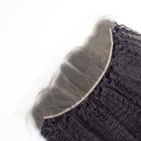 Extensions de cheveux humains indiens crépus raides avec fermeture permanente cheveux humains brésiliens Yaki avec fermeture à lacet haute qualité