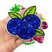 Patchs thermocollants à sequins en forme de fruits, appliques brillantes (raisin, ananas, piment, pastèque) pour la personnalisation de chapeaux, vêtements, sacs et coques de téléphone