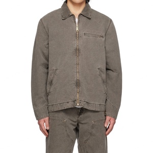 Durable Men <b>Work</b> Wear <b>Jacket</b> Zip Closure Patch Pocket Cotton <b>Canvas</b> <b>Jacket</b> for Male - Product Image 1