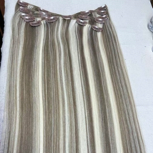 Extensiones <span class=keywords><strong>de</strong></span> Cabello con Clip Tipo <span class=keywords><strong>Pulpo</strong></span> al por Mayor, 100% Cabello Humano Virgen Europeo <span class=keywords><strong>de</strong></span> Doble Trama y Puntas Gruesas, Teñido para Todos los Colores - Product Image 1