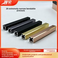 20mm Ultra-Schmaler Flexibler Moderner Minimalistischer Treppenhandlauf; Aluminium-Magnesium-Legierung Glasklemmkanal für Innenbereich