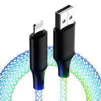 Câble de données Micro USB en alliage d'aluminium tressé avec lumière RGB fluide, USB3.0 PD Type-C, charge rapide, pour imprimante