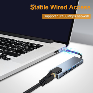 Tuti bán buôn 5 trong 1 Type-C <span class=keywords><strong>HUB</strong></span> HDTV 4k <span class=keywords><strong>USB</strong></span> <span class=keywords><strong>Hub</strong></span> với <span class=keywords><strong>Ethernet</strong></span> <span class=keywords><strong>RJ45</strong></span> 1000Mbps <span class=keywords><strong>USB</strong></span> 3.0 Docking Station cho máy tính xách tay - Product Image 6