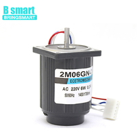 BRINGSMART 2M06GN-CC 50hz 60hz 6w 60mm * 60mm Taille 70mm Diamètre Haute Vitesse Électrique 220v Monophasé Ac Gear Motor Contrôle de Vitesse