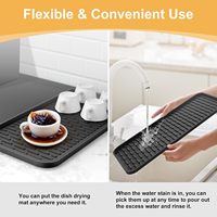 Tapis en silicone antidérapant, imperméable, amovible, pour sécher la vaisselle, tapis de table, tapis de bar, résistant à la chaleur, accessoires de cuisine