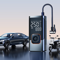 Compresseur d'air portable pour pneus de voiture 150 PSI ABS, alimenté par batterie 7,4 V 4500 mAh, avec écran LED et lumière d'urgence, arrêt automatique