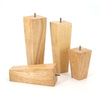 Pieds carrés en bois massif personnalisés, pieds de meubles en bois de caoutchouc pour canapé, table, chaise, tabouret, lit, base de support