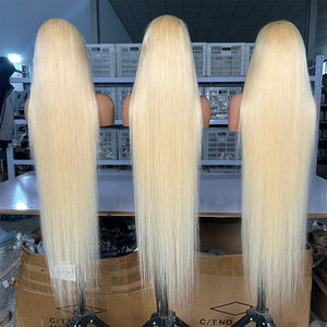 Peluca de Cabello Humano Virgen Indio con Frente de Encaje 13x6, Color Rubio, sin Pegamento, con Cutícula Alineada, 613, Venta al por Mayor - Product Image 1