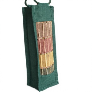 Custom Logo Vintage Bohemian Jute Wine <b>Bottle</b> Carrier <b>Bag</b> with Cross-Body Strap Eco-Friendly Biodegradable Tote <b>Bag</b> - Product Image 1