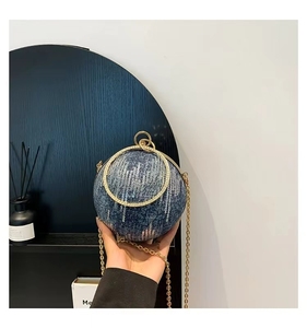 Moda de moda para fiesta, diamantes de imitación, anillo de lentejuelas, bolsos de cadena de hombro de noche, bolso de mano con forma de bola para mujer - Product Image 4