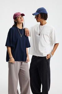 T-shirt court tendance de marque, coupe oversize et carrée, en coton 275 g/m² de haute qualité, imprimé DTG, grammage lourd, personnalisable, très prisé - Product Image 3