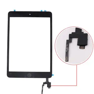 original OEM Touch Screen Digitizer For iPad Mini 3 A1599 A1600 A1601 TP IC Connector with Home Button and Adhesive Front Glass