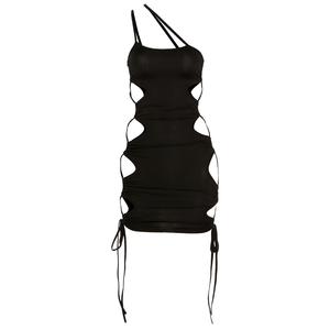 <span class=keywords><strong>Vestido</strong></span> <span class=keywords><strong>Ajustado</strong></span> Negro sin Mangas para Mujer, Estilo Sexy, con Aberturas y Lazos, para Fiesta, Casual, Club Nocturno, Vestidos de Noche - Product Image 6