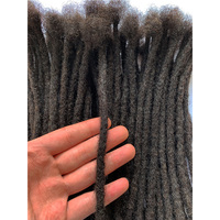 Yotchoi-Cabello Humano Remy brasileño hecho a mano, micromechones de rastas de 0,2 cm y 0,4 cm de ancho
