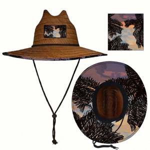 Sombreros de Playa Personalizados al por Mayor con Logotipo, Sombrero de Paja para Hombre, Verano, Bandera Mexicana, Sombrero de Salvavidas para Hombre y Mujer - Product Image 3