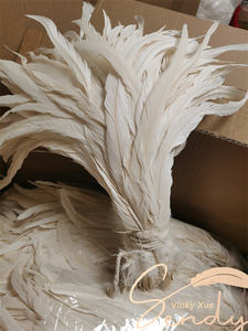 16-18 "ريش الديك الطويل Pluma De Gallo Blanco ريش ذيل Coque للحرف اليدوية ، والكرنفالات ، والأزياء غطاء الرأس Samba - Product Image 2