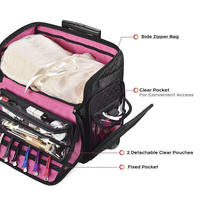 Sacs de maquillage professionnels personnalisés avec roues motif diamant sacs de voyage à roulettes trousse de maquillage avec poche sacs à cosmétiques