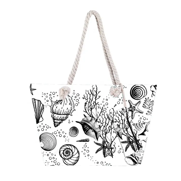 Bolso de playa con estampado personalizado para mujer, bolsa de mano de diseñador para verano, 2021