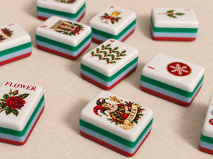 Jeu <span class=keywords><strong>de</strong></span> Mahjong américain en acrylique, 160 tuiles, en stock, motif carillon <span class=keywords><strong>de</strong></span> <span class=keywords><strong>Noël</strong></span>, compatible NMJL, cadeau <span class=keywords><strong>de</strong></span> <span class=keywords><strong>Noël</strong></span>, vente en gros - Product Image 3