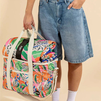 Sac à dos isotherme rétro en toile de luxe vintage personnalisé à grande capacité, étanche, sac de plage, glacière, sac à déjeuner thermique