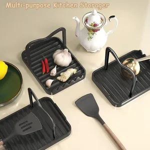 Portautensili da Cucina Multifunzionale con Vassoio di Drenaggio per Spatole e <span class=keywords><strong>Mestoli</strong></span>, Organizzatore da Piano di Lavoro - Product Image 5