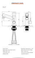 Robinet de lavabo monocommande moderne à temporisation, à montage sur plan, en laiton poli, avec cartouche magnétique à fermeture automatique