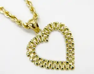 Duyizhao Wholesale Fashion 14k Gold Plated Heart Charm Pendant For Women Girl Jewelry