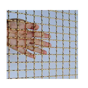 Decorative Expanded Metal Woven Brass Cloth Crimped Wire Filter Mesh Screen Slice für schränke 40 60 80 500 rollen