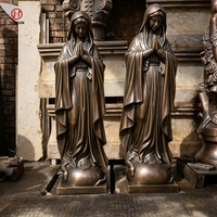 Sculpture de la Vierge Marie en bronze coulé, taille réelle, statue religieuse, finition antique, pour église, jardin, cimetière, décoration extérieure