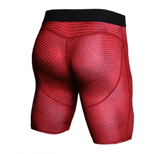 3D Afdrukken mannen Compressie Shorts Broek Basislaag Huid Panty Bal Sport Running Gym Shorts