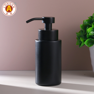Longan vuoto ambra smerigliato bianco chiaro & nero <span class=keywords><strong>vetro</strong></span> lozione pompa sapone per le mani Dispenser per i bagni dell'hotel - Product Image 5