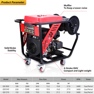 Equipo <span class=keywords><strong>de</strong></span> <span class=keywords><strong>Limpieza</strong></span> Kuhong 220Bar 3200psi, Máquina <span class=keywords><strong>de</strong></span> <span class=keywords><strong>Limpieza</strong></span> <span class=keywords><strong>de</strong></span> Drenajes, Desatascador <span class=keywords><strong>de</strong></span> <span class=keywords><strong>Alcantarillado</strong></span> - Product Image 2