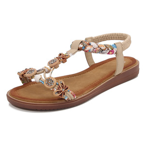 <span class=keywords><strong>Sandali</strong></span> Estivi da Donna con Stampa Floreale, Scarpe Sottili con Cinturino tra le Dita, Neri - Product Image 3