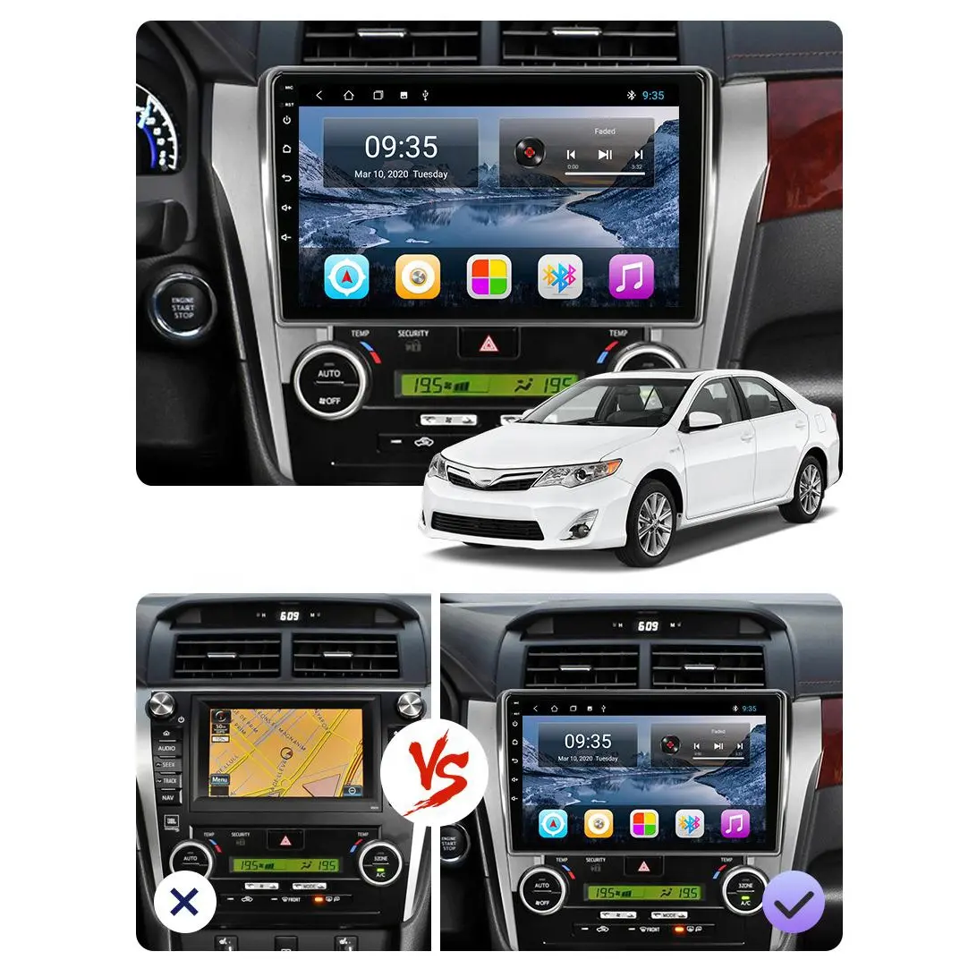 Aijia 10" Android Car Radio Audio Player For 2012-2015 TOYOTA CAMRY Multimedia GPS Navigation Car Stereo Video Installation