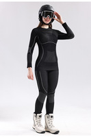 Ensemble de ski 100 % polyester pour l'extérieur automne/hiver, séchage rapide, style couple, respirant, anti-transpiration, thermique, pour adulte