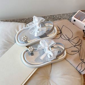 2025 été nouvelle mode filles sandales princesse anneau d'orteil respirant plat chaussures décontractées pour bébés tout-petits dos ouvert caoutchouc - Product Image 5