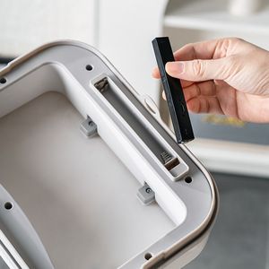 Smart Sensor Trash Can Rectangular White Automatic Lid Built In Battery For Home Kitchen Bathroom Bedroom - Product Image 2