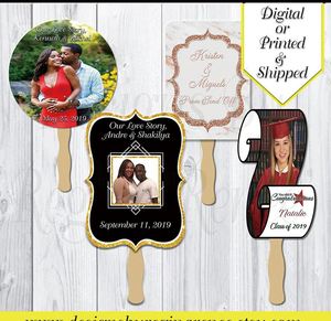 Ventagli Personalizzati per Matrimoni, Lauree e Ricordi Commemorativi - Ventagli Ecologici Personalizzabili a Doppia Faccia per Cerimonie - Product Image 4