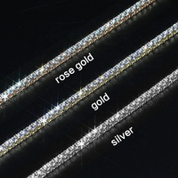 Iced Out D Color VVS 925 Sterling Silver 2MM 3MM 4MM 5MM 6.5MM Moissanite Diamond Necklace Tennis Chain for Men Women