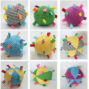 6 Inches Eco-Friendly Soft Stuffed Puppy Plush <b>Ball</b> Interactive <b>Dog</b> Squeaky <b>Ball</b> Toy with Tags for Indoor Use - Product Image 5