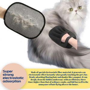 Gant électrostatique réutilisable à cinq doigts pour enlever les poils d'animaux, outil manuel en plastique pour nettoyer les tapis, gant de toilettage pour animaux de compagnie - Product Image 4