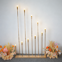 Décoration de scène et d'allée de mariage moderne LANJO, éclairage LED, métal doré, acrylique, 25-35 cm x 30-150 cm, événement, fiançailles