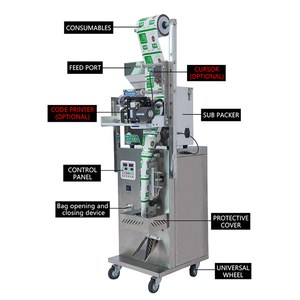 Máy Đóng Gói Năng Lượng Cà Phê Xay Tự Động <span class=keywords><strong>Mini</strong></span> Đa Chức Năng Máy Làm Đầy Và Đóng Gói Hạt Chất Tẩy Muối - Product Image 3