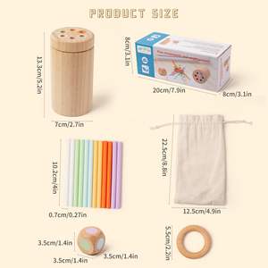 Juguete sensorial de madera para bebés, habilidades motoras finas, juego de palo de equilibrio, juguetes Montessori para bebés de 6 <span class=keywords><strong>meses</strong></span> a 3 años - Product Image 6