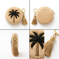 Porte-monnaie en peluche Kawaii, motif Chameau Islamique, Hamsa, Dallah, Mosquée, Étoile, avec fermeture éclair, porte-clés, breloque de sac Ramadan, pochette personnalisable avec logo pour filles